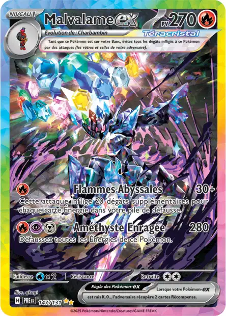 Carte alternative de Évolutions Prismatique Malvalame Ex - 147/131