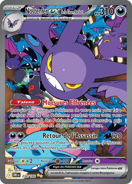 Carte alternative de Rivalités Destinées Nostenfer ex de la Team Rocket 234/182