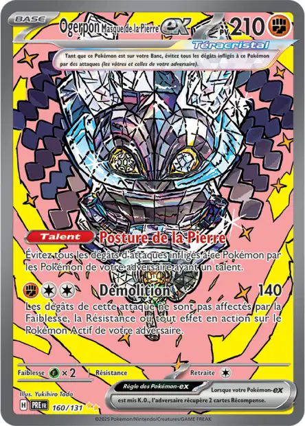 Carte alternative de Évolutions Prismatique ogerpon masque de la pierre Ex - 160/131