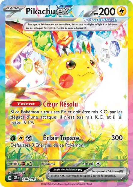 Carte Alternative de Couronne Stellaire Pikachu EX - 242/191