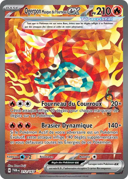 Carte Alternative Mascarade Crépusculaire Ogerpon masque du fourneau - 212/167